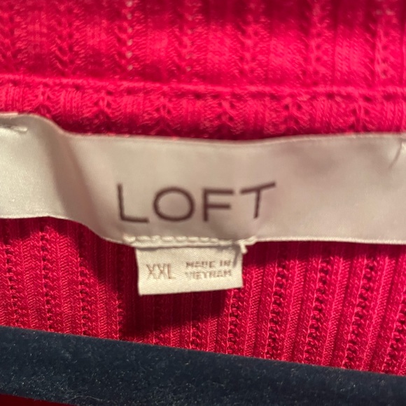 Bright Raspberry Knit Top from Loft, Size XXL NWOT - Picture 2 of 3